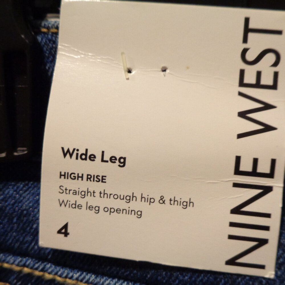 Nine West Wide Leg High Rise Jeans size 4 NWT Style WW93D049RS1 - Picture 7 of 12